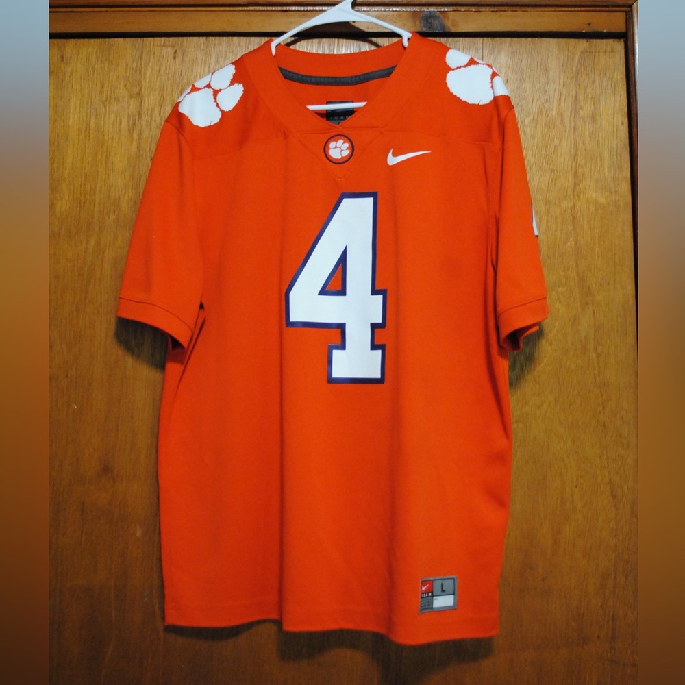 Nike Clemson Tigers Jersey Deshaun Watson Orange #4 Men's Size Large